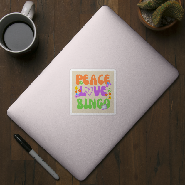 Funny Bingo Gift Peace Love Bingo by MalibuSun